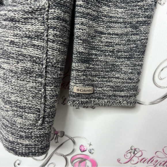 Columbia cardigan knitted heathered grey flowy with pockets warm cozy - Picture 3 of 8